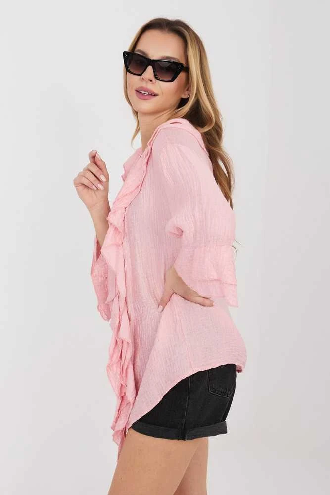 Moteriška palaidinė oversize šviesiai rožinė