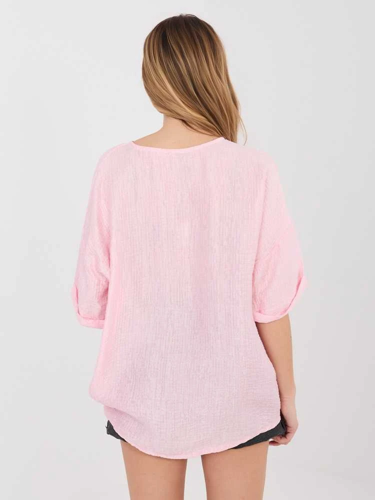 Moteriška palaidinė oversize šviesiai rožinė