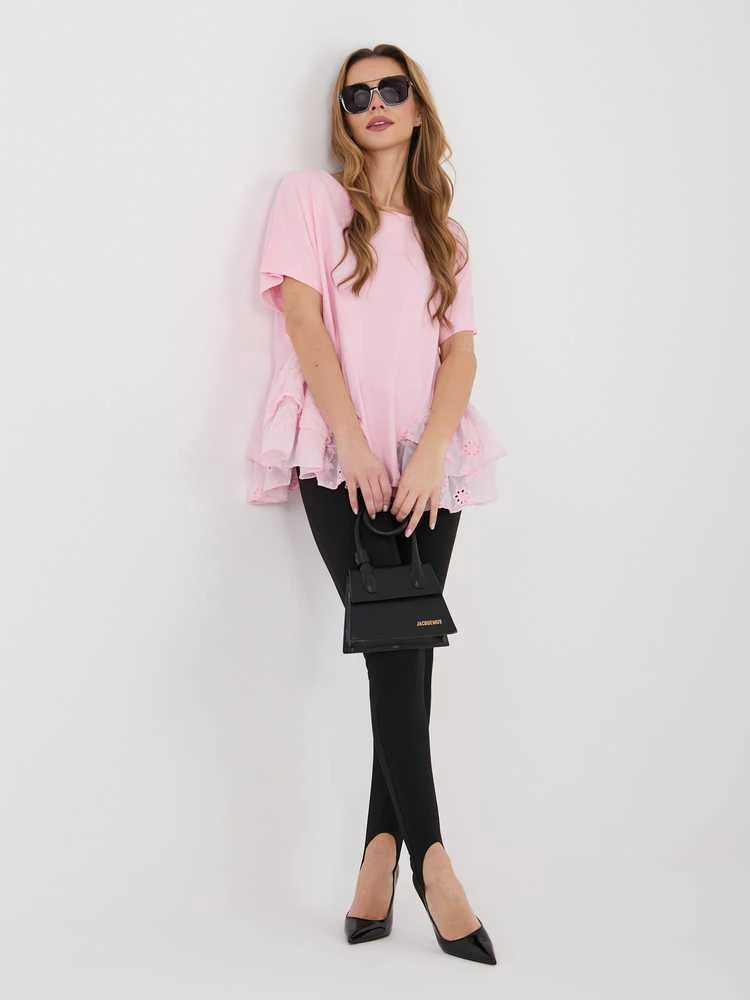 moteriška palaidinė šviesiai rožinė oversize