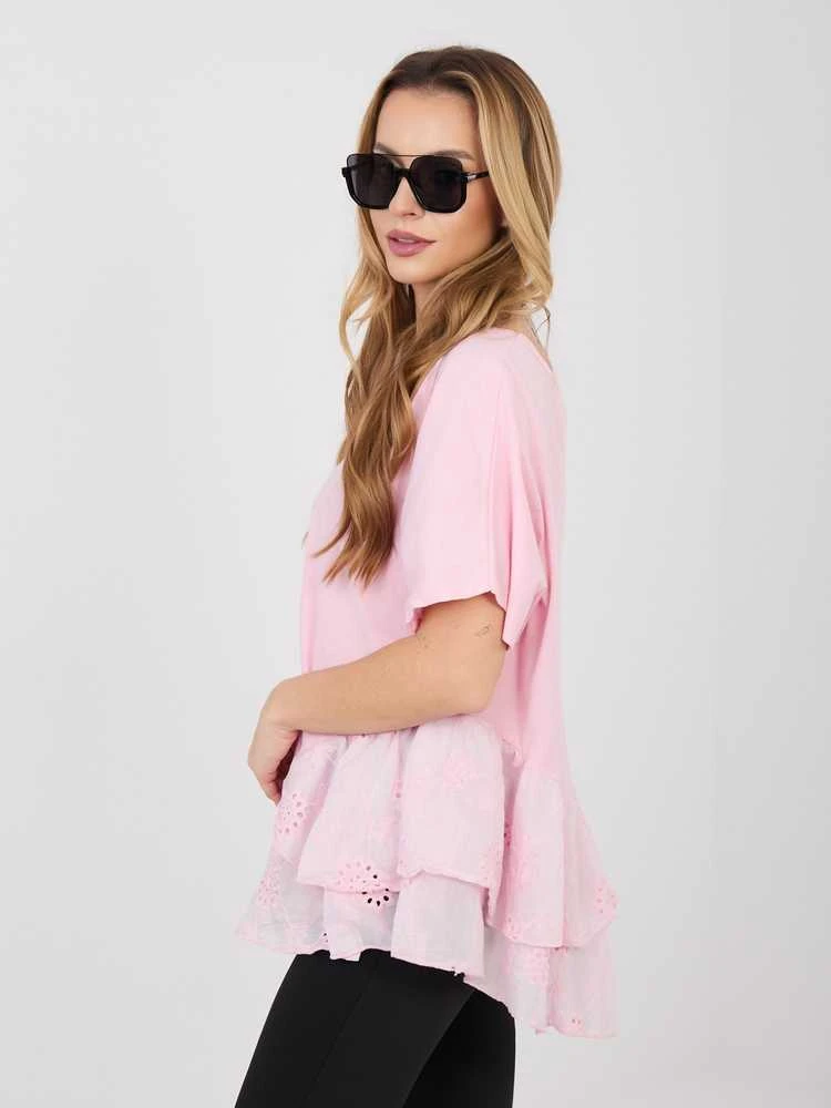 moteriška palaidinė šviesiai rožinė oversize