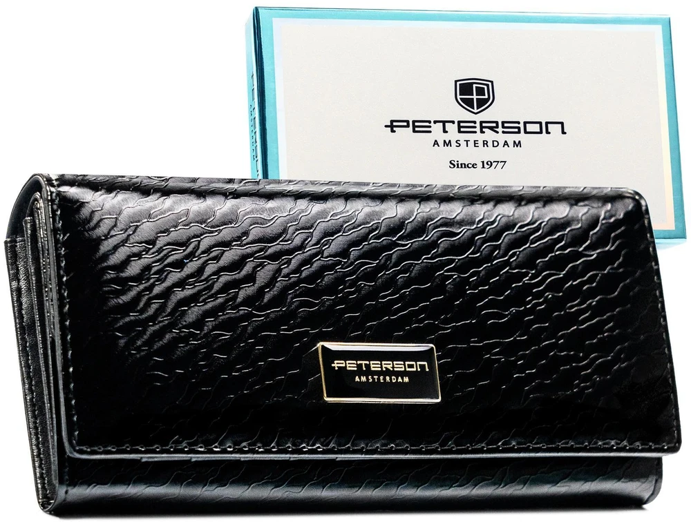 skóra naturalna + Damski portfel ze skóry ekologicznej Peterson PTN PX22-CNF
