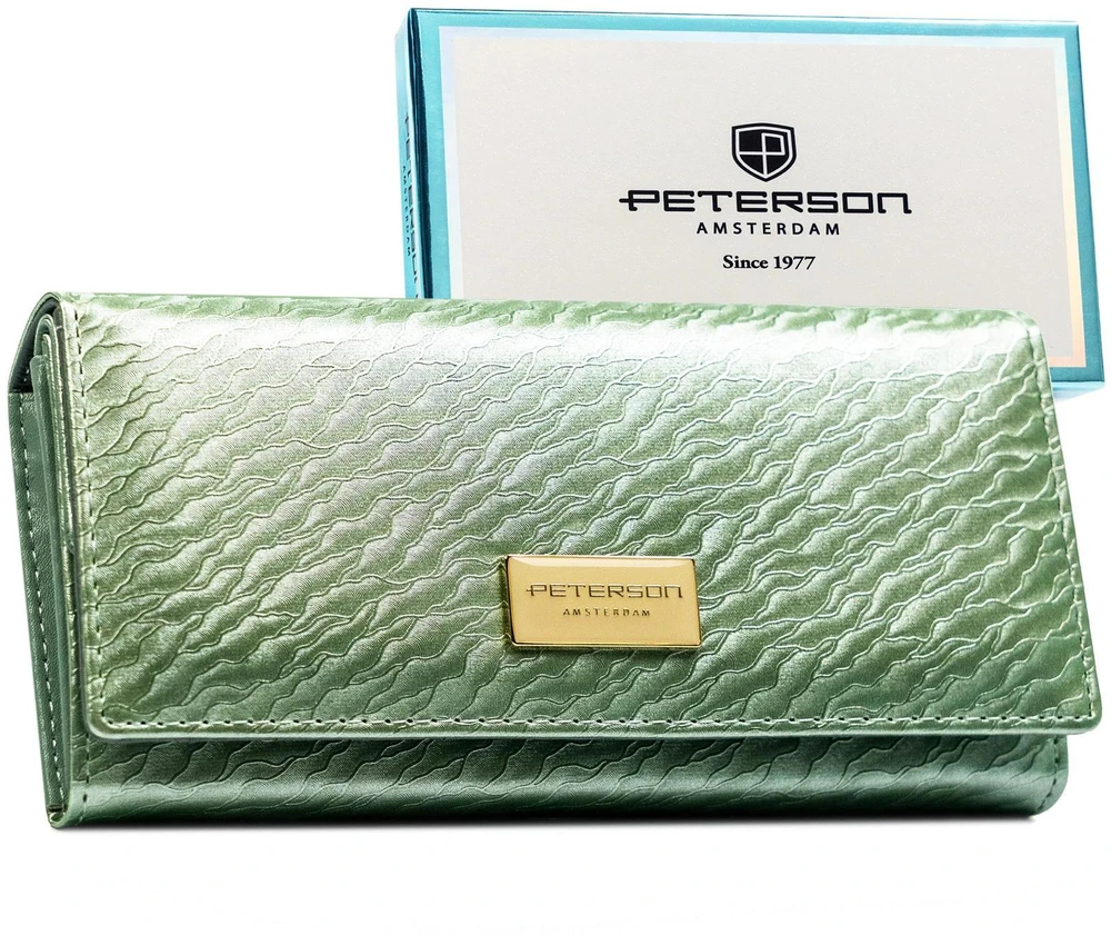 skóra naturalna + Damski portfel ze skóry ekologicznej Peterson PTN PX22-CNF