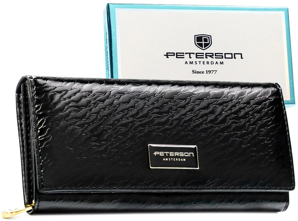 skóra naturalna + Damski portfel ze skóry ekologicznej Peterson PTN PX20-CNF