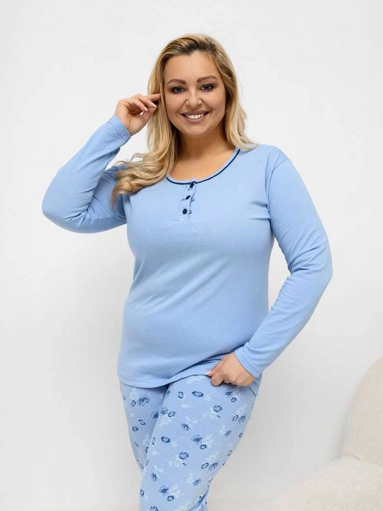 Moteriška pižama, šviesiai mėlyna XS–5XL