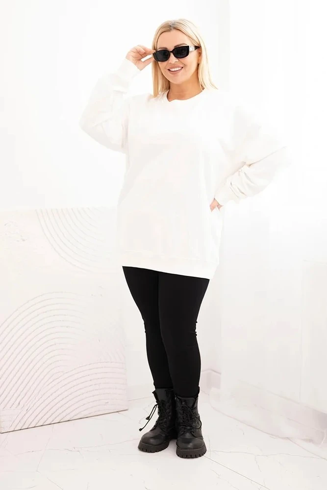 Moteriška Plus Size balta medvilninė palaidinė