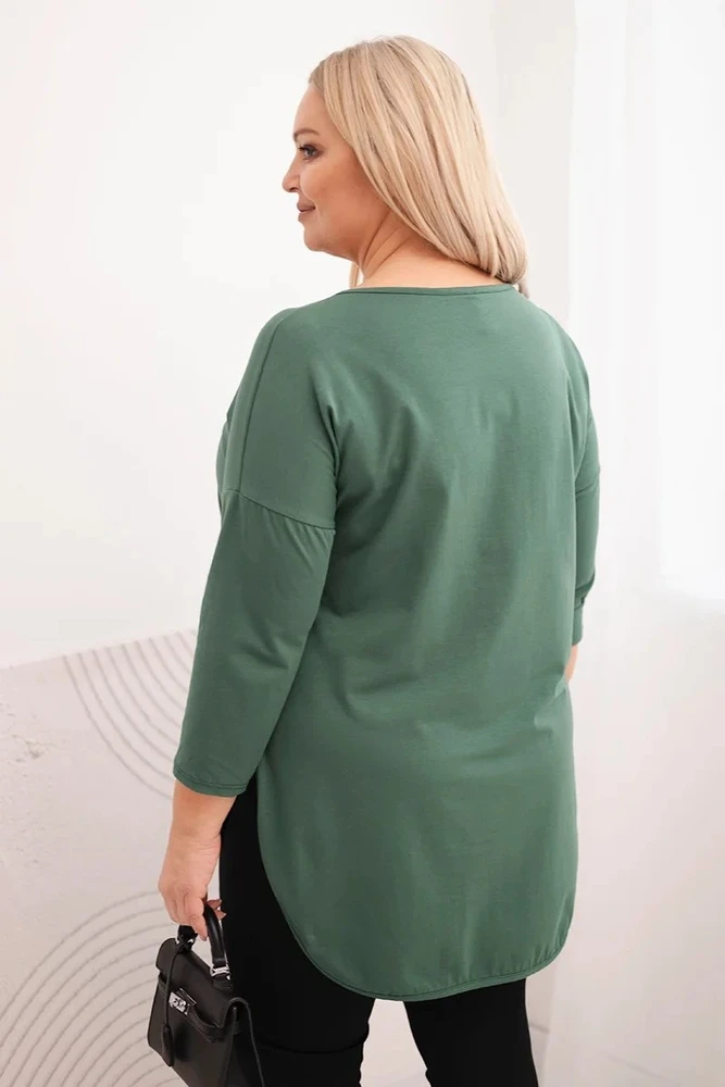Moteriška Plus Size chaki spalvos palaidinė