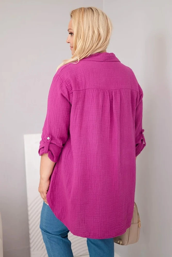 Moteriška Plus Size muilinė palaidinė, violetinės spalvos