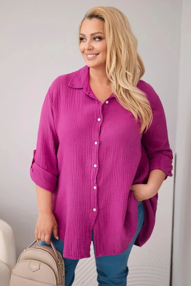 Moteriška Plus Size muilinė palaidinė, violetinės spalvos
