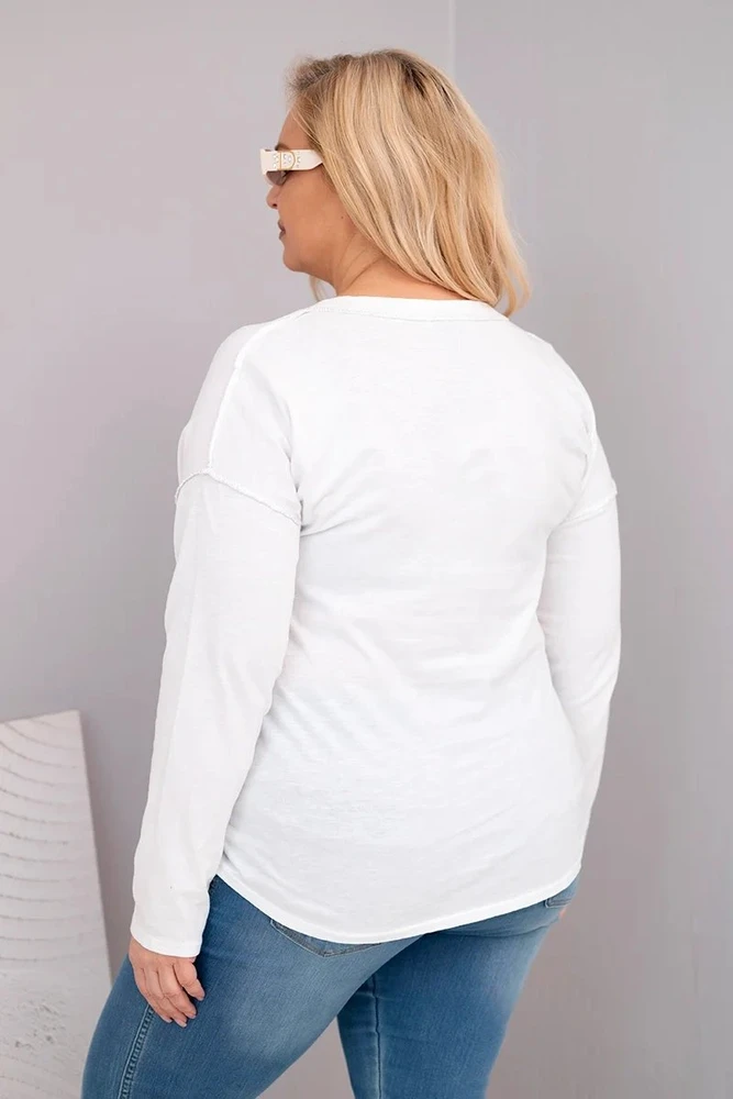 Moteriška Plus Size palaidinė „Love You More“, balta