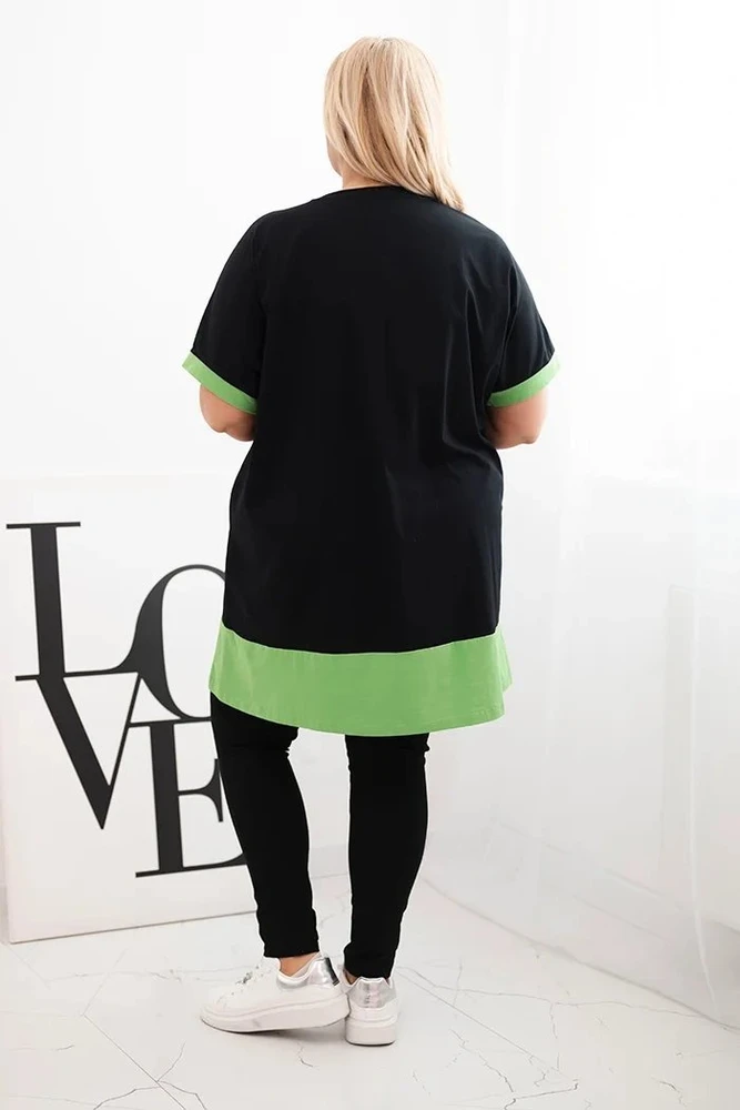 Moteriška Plus Size palaidinė su gėlių raštu, žalia