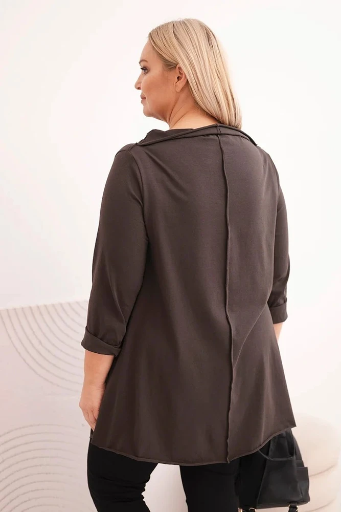Moteriška Plus Size ruda asimetrinė palaidinė
