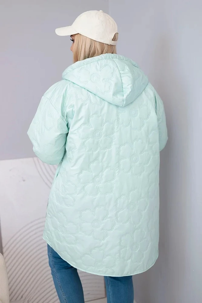 Moteriška Plus Size striukė su gobtuvu ir HOPE užrašu, neoninės rožinės spalvos