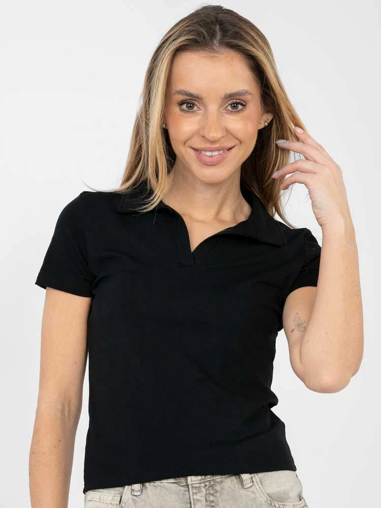 Moteriška polo palaidinė juoda