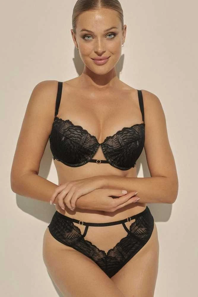 Moteriška push-up liemenėlė Kinga Luna PU-1131, juoda