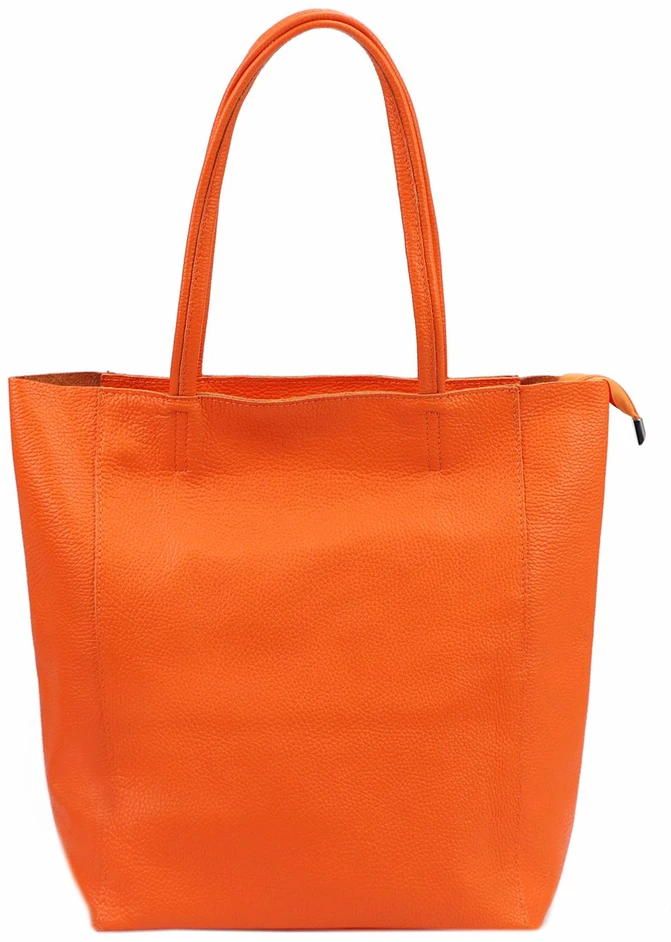 Luka damska skórzana shopperbag duża torebka na ramię kieszeń suwak