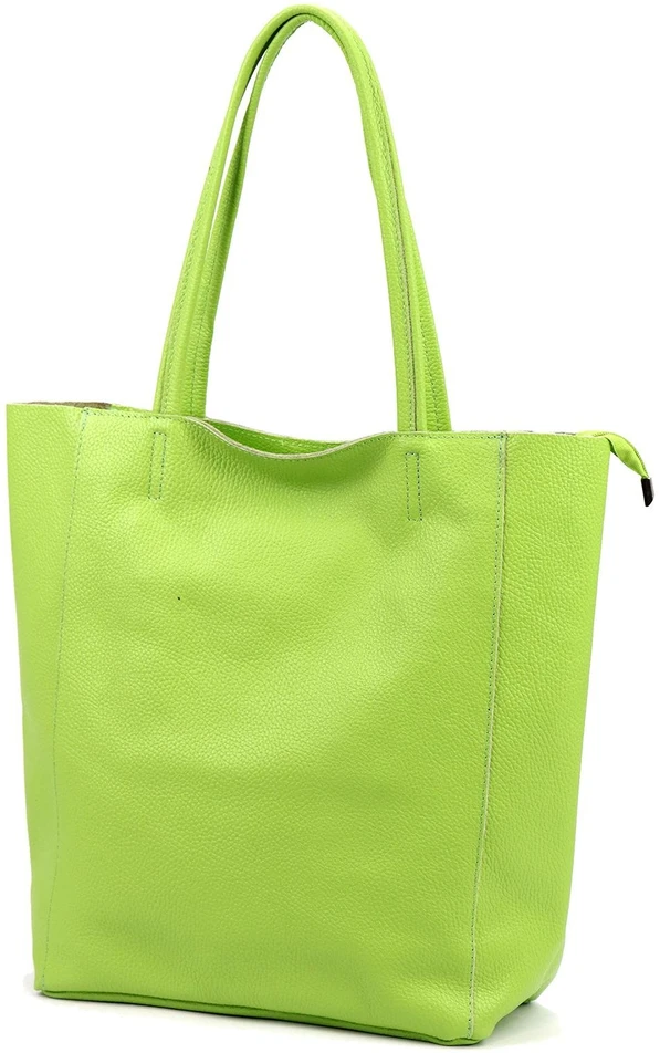 Luka damska skórzana shopperbag duża torebka na ramię kieszeń suwak