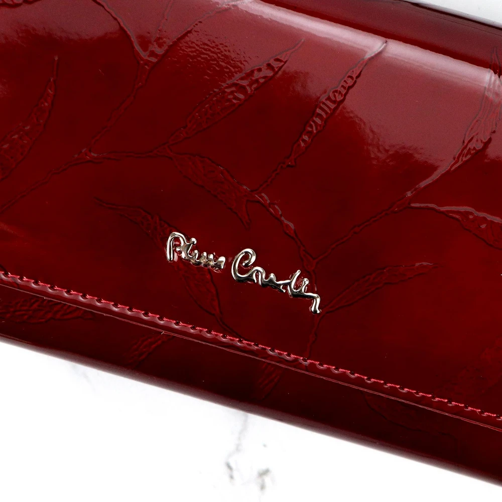 Moteriška raudona odinė piniginė su skyreliais Pierre Cardin