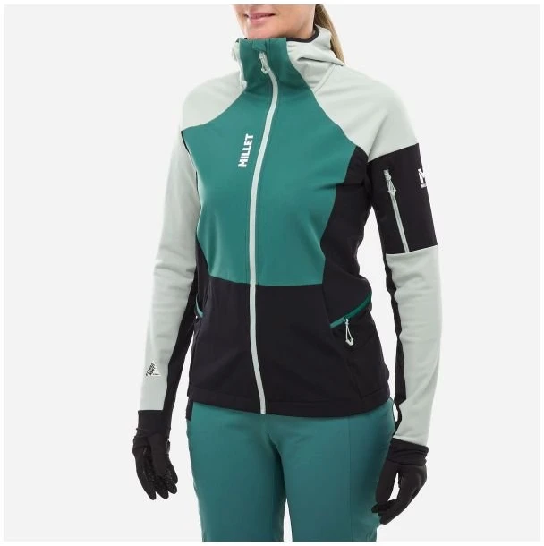 Moteriška slidinėjimo striukė Millet Pierra Ment Hoodie, žalia