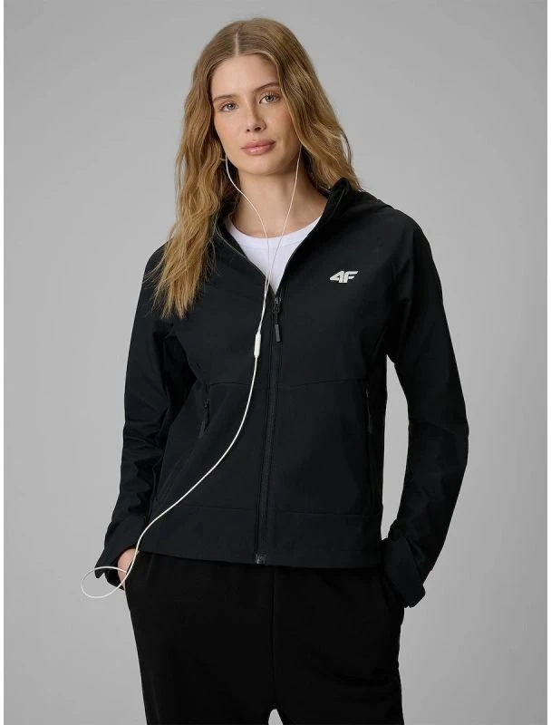 Moteriška softshell striukė 4F, juoda