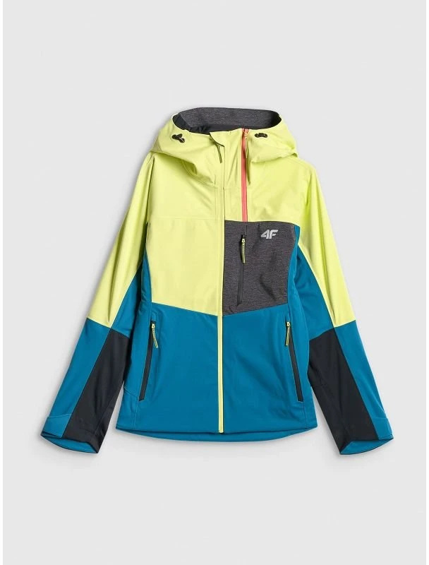 Moteriška softshell striukė 4F PRO, geltona ir mėlyna