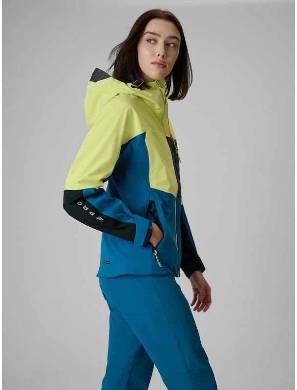 Moteriška softshell striukė 4F PRO, geltona ir mėlyna