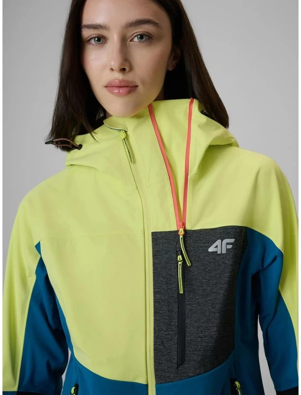 Moteriška softshell striukė 4F PRO, geltona ir mėlyna