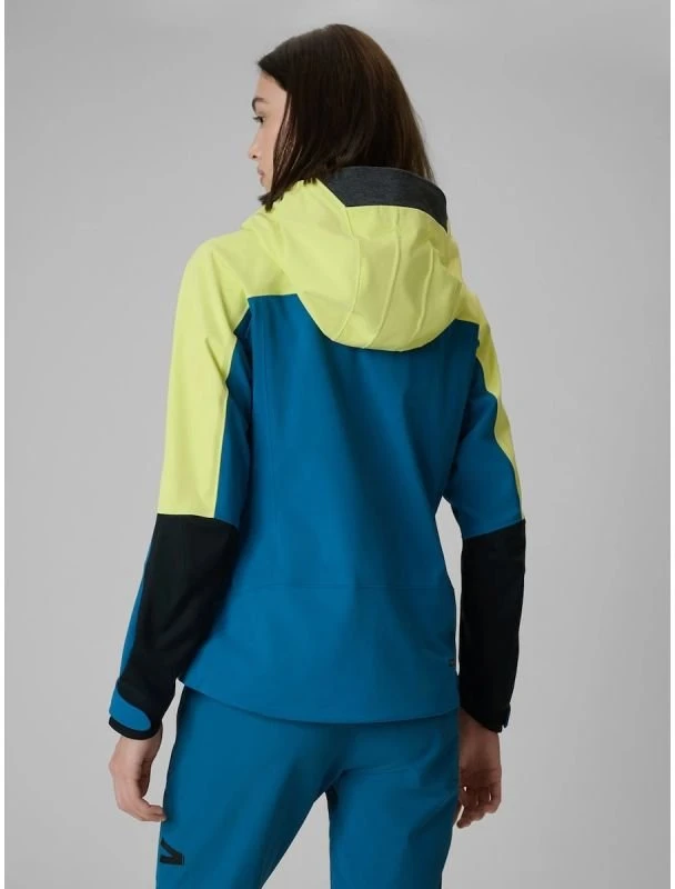 Moteriška softshell striukė 4F PRO, geltona ir mėlyna