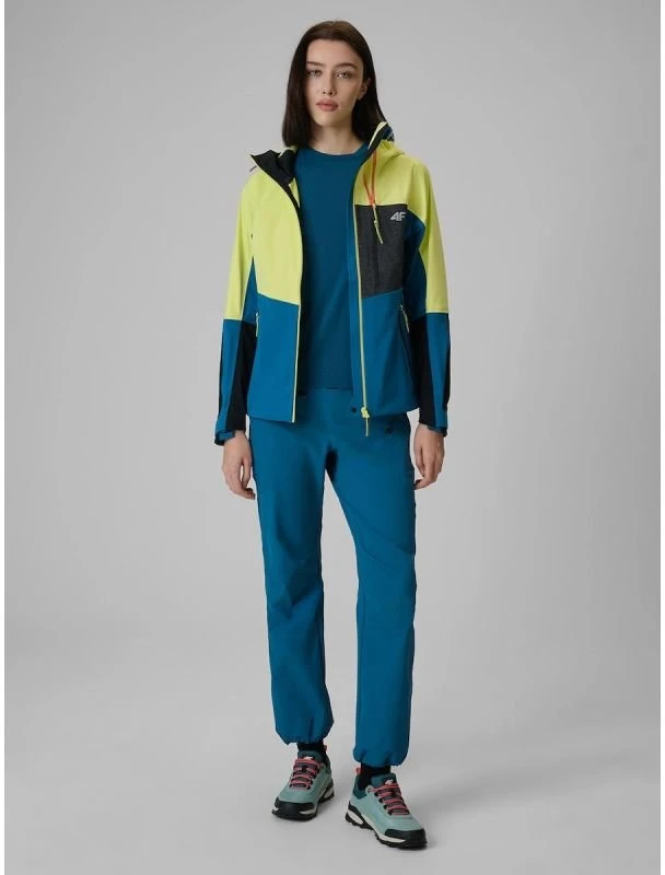 Moteriška softshell striukė 4F PRO, geltona ir mėlyna