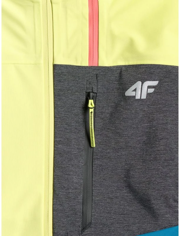 Moteriška softshell striukė 4F PRO, geltona ir mėlyna