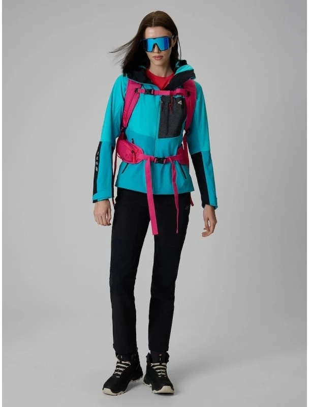 Moteriška softshell striukė 4F PRO su NeoDry membrana, juoda ir mėlyna