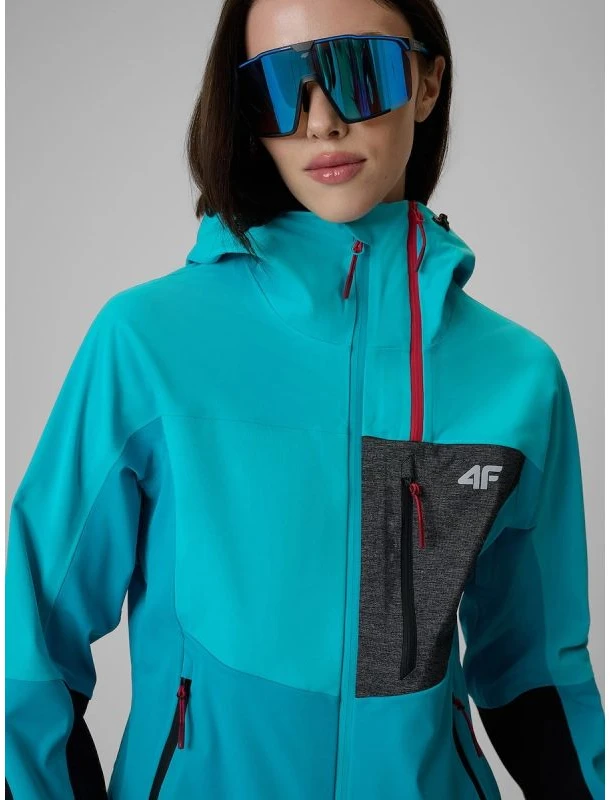 Moteriška softshell striukė 4F PRO su NeoDry membrana, juoda ir mėlyna