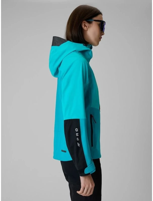 Moteriška softshell striukė 4F PRO su NeoDry membrana, juoda ir mėlyna