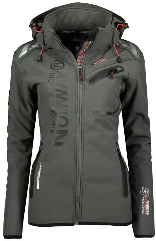 Moteriška softshell striukė Geographical Norway, pilka ir juoda