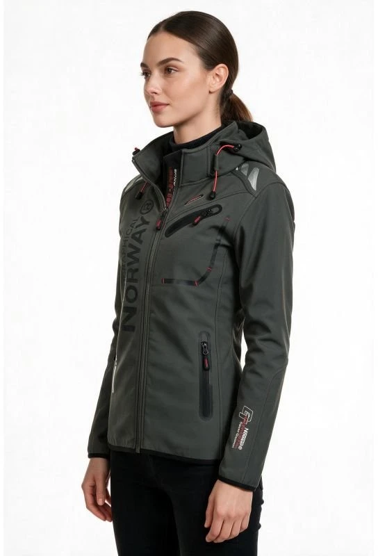 Moteriška softshell striukė Geographical Norway, pilka ir juoda