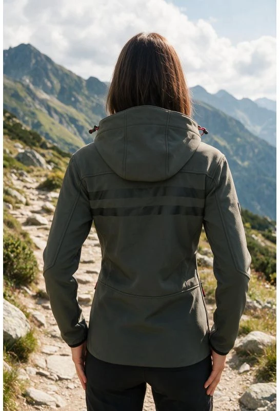 Moteriška softshell striukė Geographical Norway, pilka ir juoda