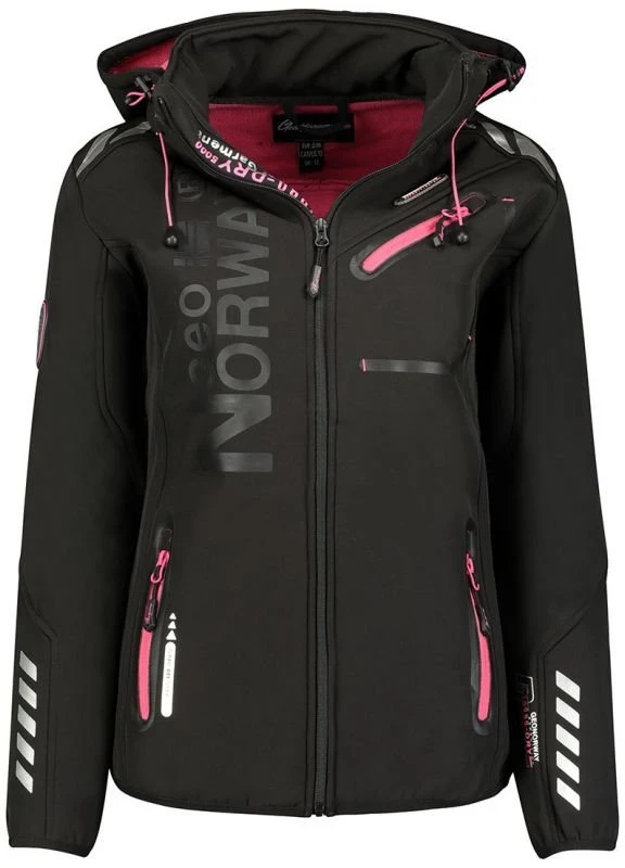 Moteriška softshell striukė Geographical Norway, juoda ir rožinė