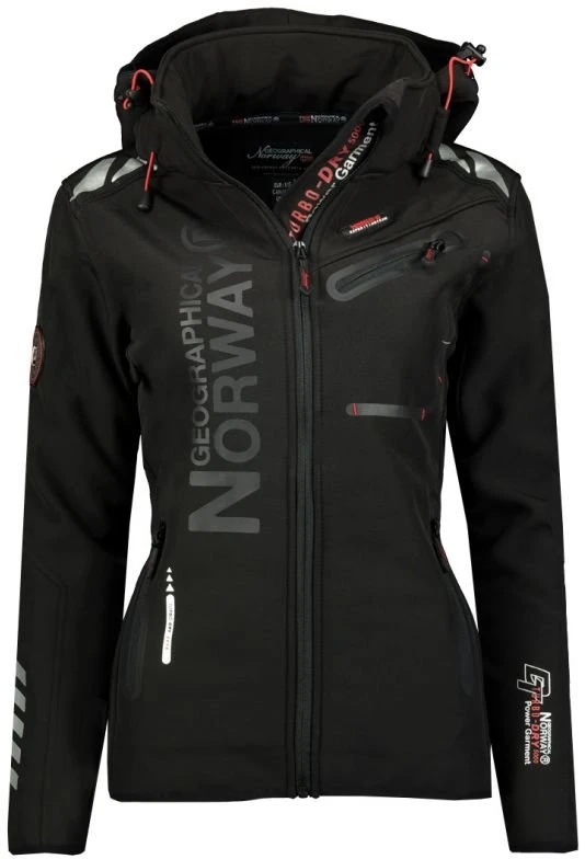 Moteriška sportinė softshell striukė Geographical Norway, juoda