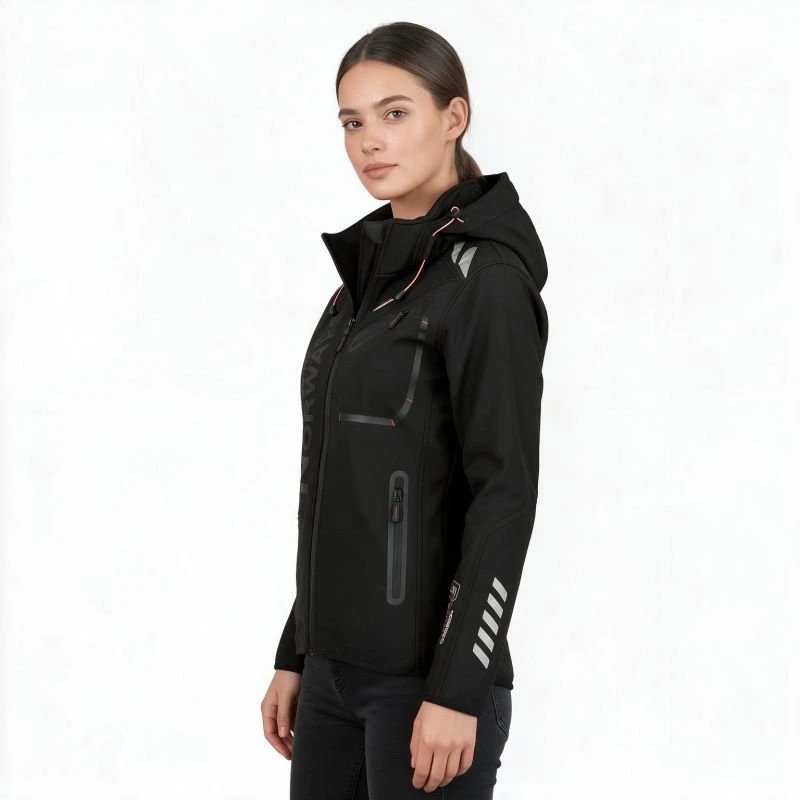 Moteriška sportinė softshell striukė Geographical Norway, juoda
