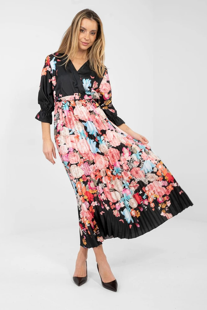 Moteriška vasarinė suknelė klostėtu sijonu Italy Moda