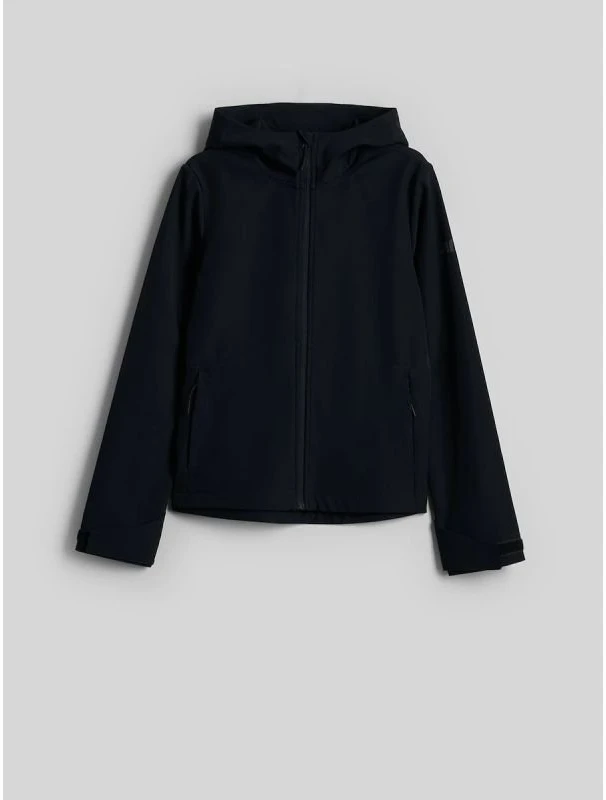 Moteriška vėjui atspari softshell striukė 4F, juoda