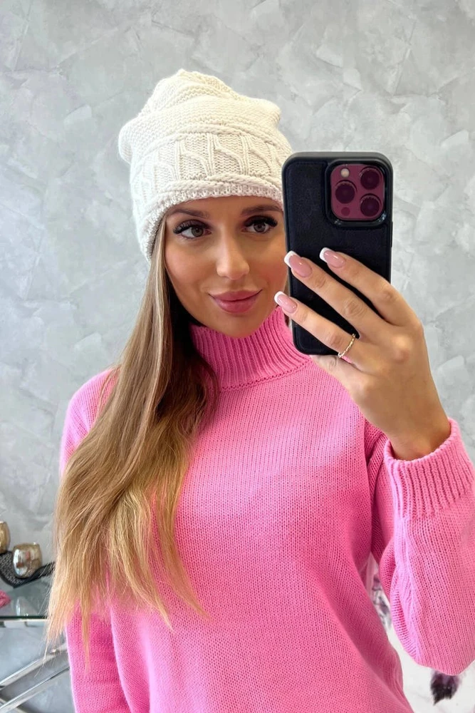 Moteriška žieminė kepurė Aniela, kreminė