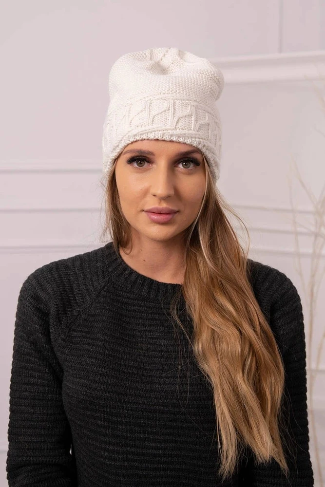 Moteriška žieminė kepurė Aniela, kreminė