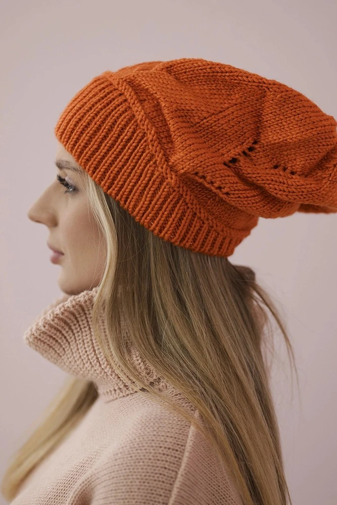 Moteriška žieminė kepurė Ingrid, oranžinės spalvos