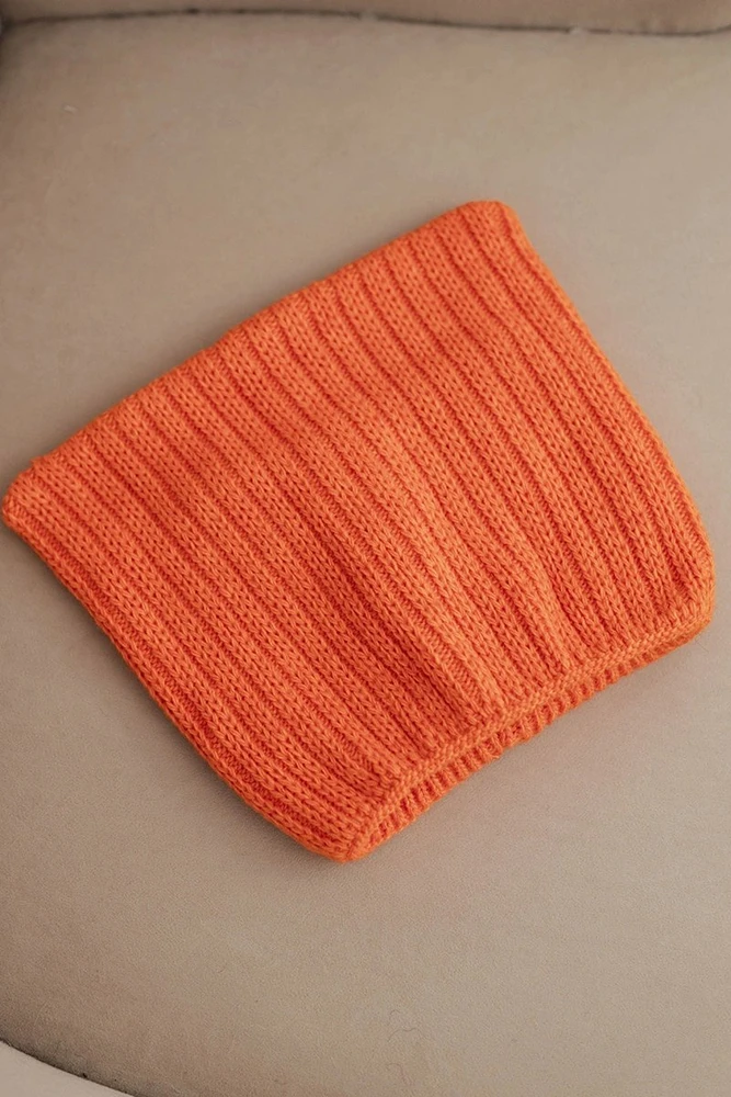 Moteriška žieminė kepurė katės forma, oranžinės spalvos