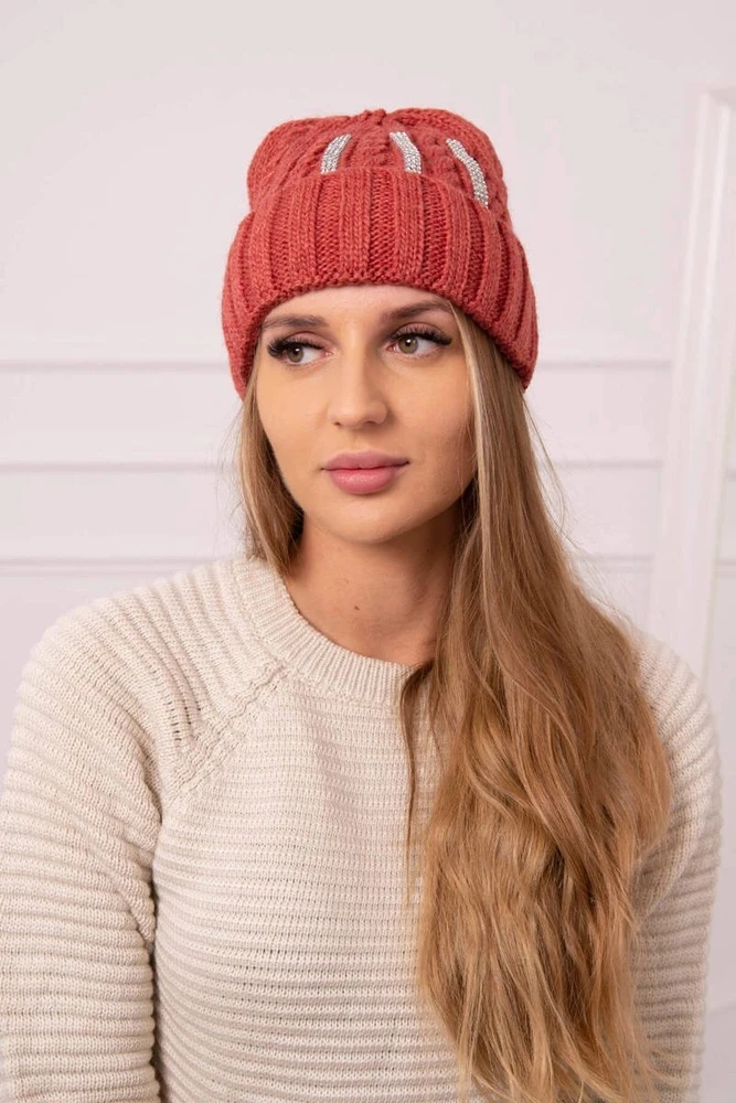 Moteriška žieminė kepurė Selena, rausvos spalvos