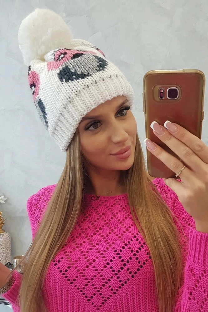 Moteriška žieminė kepurė Sowa, balta