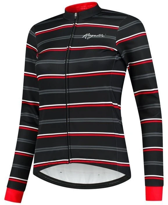 Moteriška žieminė striukė Rogelli Stripe, juoda ir raudona