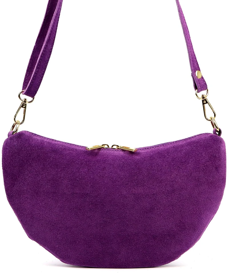 Vera Pelle Torebka Damska Listonoszka Skórzana Mała Złote Okucia Crossbody