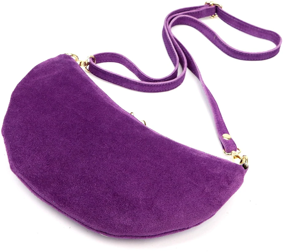 Vera Pelle Torebka Damska Listonoszka Skórzana Mała Złote Okucia Crossbody