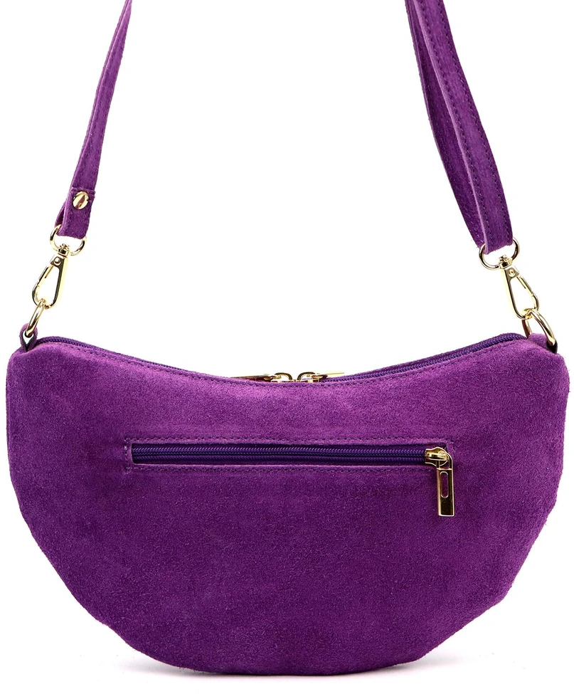 Vera Pelle Torebka Damska Listonoszka Skórzana Mała Złote Okucia Crossbody
